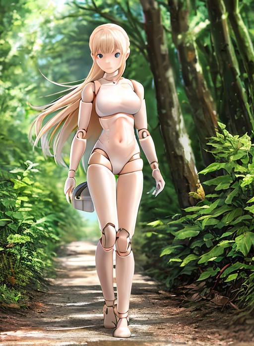 doll_joints, woman, <lora:Doll_Joints:0.8> walking in woods